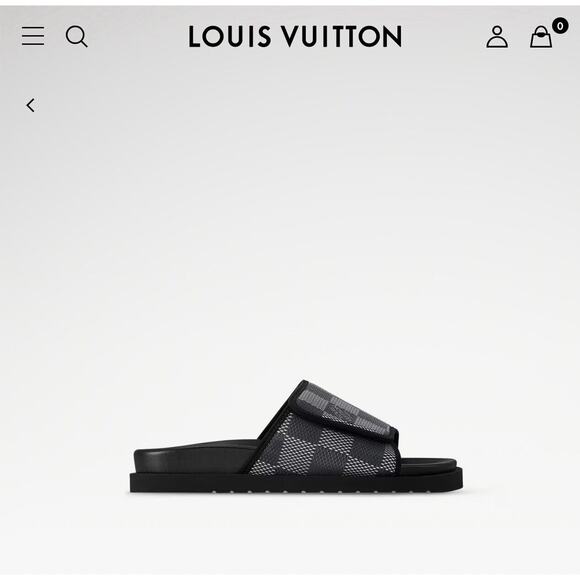 Louis Vuitton Miami Mule FD 0214 9 Slide Slippers Men’s Black Jacquard Fabric - Picture 10 of 11